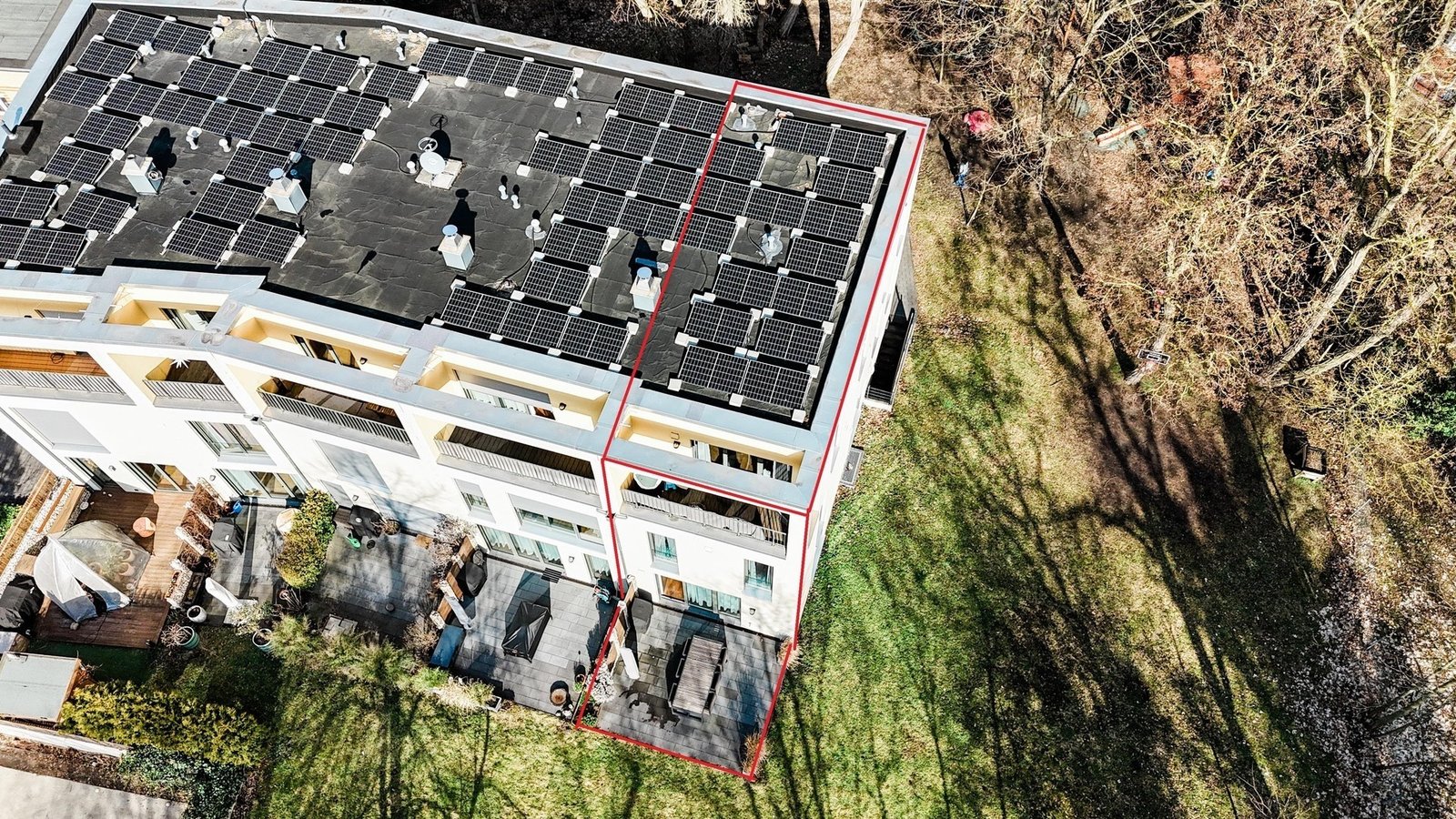 Solar panels on the roof